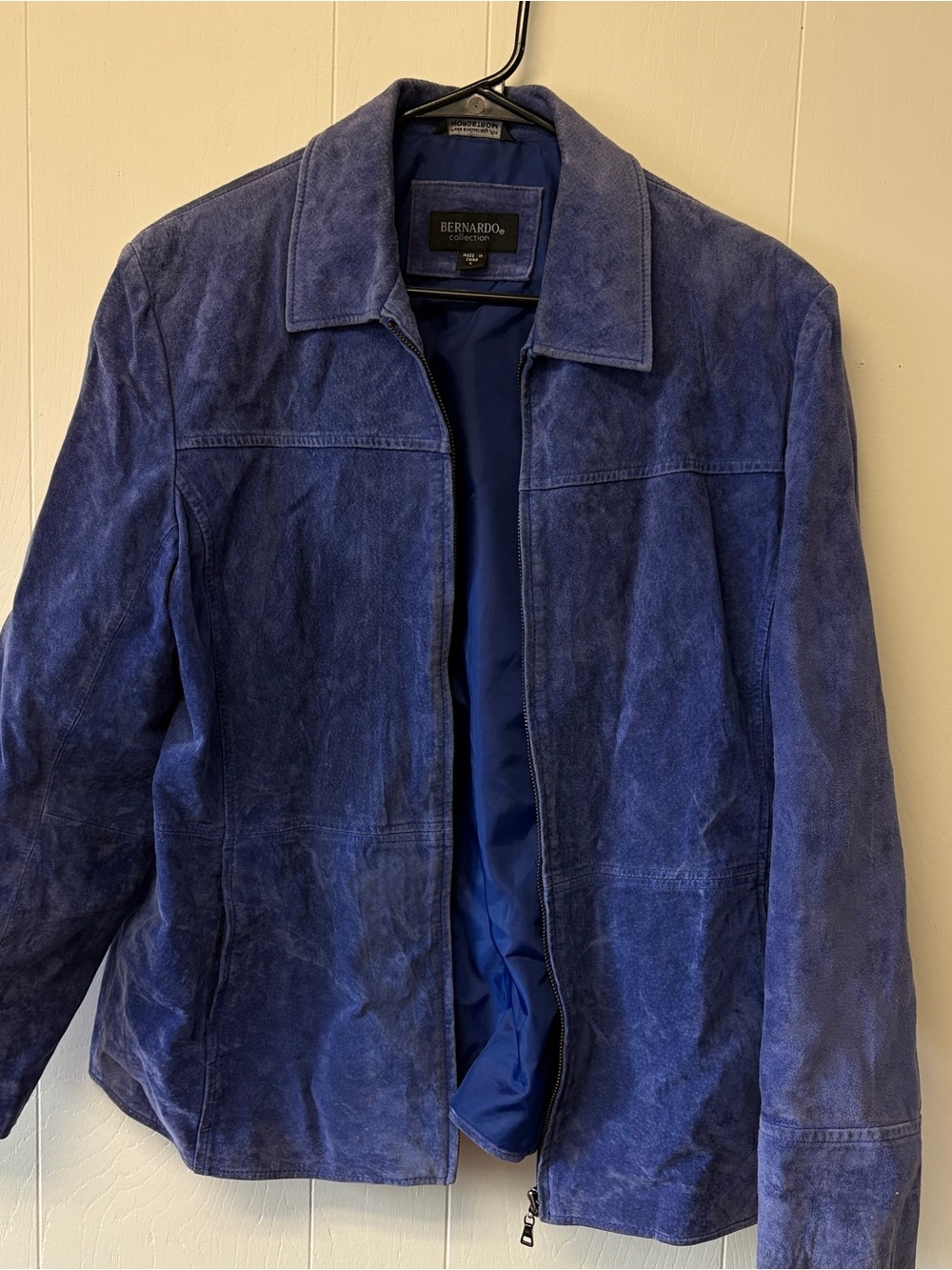 Bernardo Blue Suede Zip Jacket